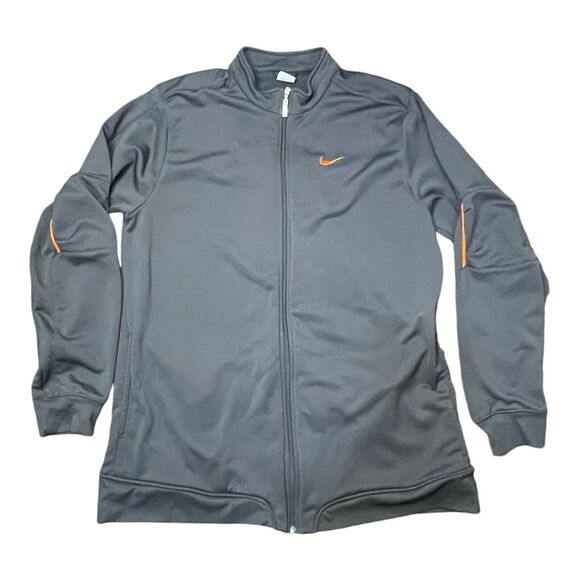 Nike Sportswear Men’s 2XL Full-Zip Fleece Jacket Gray Orange Embroidered EUC - Picture 9 of 9